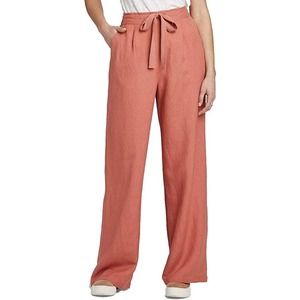 A New Day Linen Blend Mid Rise Wide Leg Pull On Drawstring Pants Coral Sz M